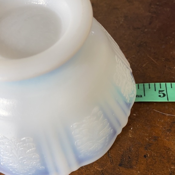 . Antique White Opaline Bowl - Opalescent Milk Glass Bowl - Picture 9 of 10